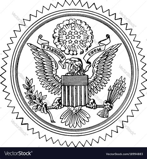 Great seal of the united states vintage Royalty Free Vector