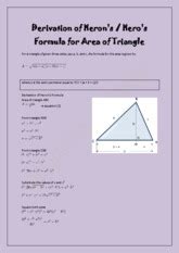 Derivation Of Heron's Formula - Derivation of Heron's / Hero's Formula ...