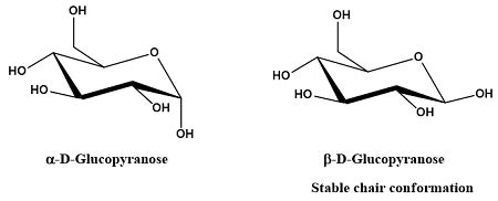 Glucose contains a six-membered ring in which all the substituents are ...