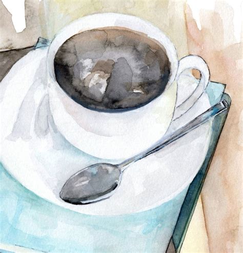 Coffee Mug Painting Print From Original Watercolor Painting - Etsy