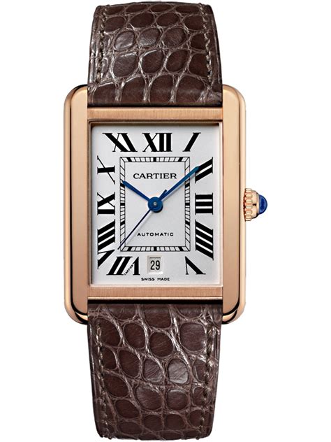 W5200026 Cartier Tank Solo XL 18K Pink Gold Leather Strap Watch