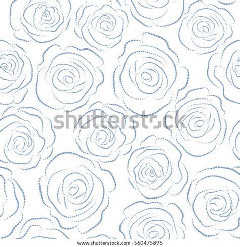 Seamless Background Blue Roses Silhouette Vector Stock Vector (Royalty Free) 560475895 ...