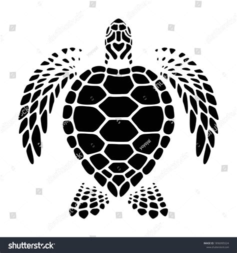 Tribal Turtle Clipart Black And White