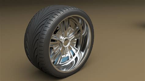 3D Wheel Custom Model - TurboSquid 1669552