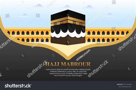 Islamic Pilgrimage Kaaba Hajj Mabroor Stock Vector (Royalty Free ...