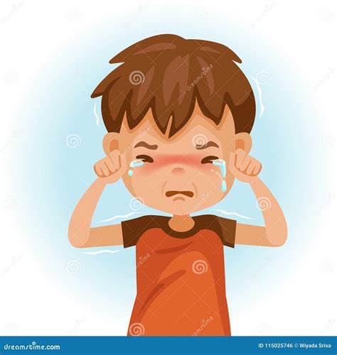 Crying child stock vector. Illustration of face, facial - 115025746