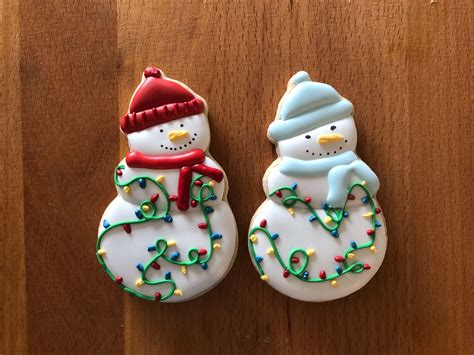 Christmas Snowman Tangled in Lights Sugar Cookies Dozen | Etsy ...