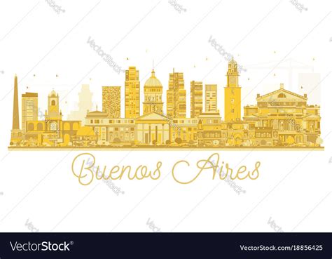 Buenos aires argentina skyline golden silhouette Vector Image