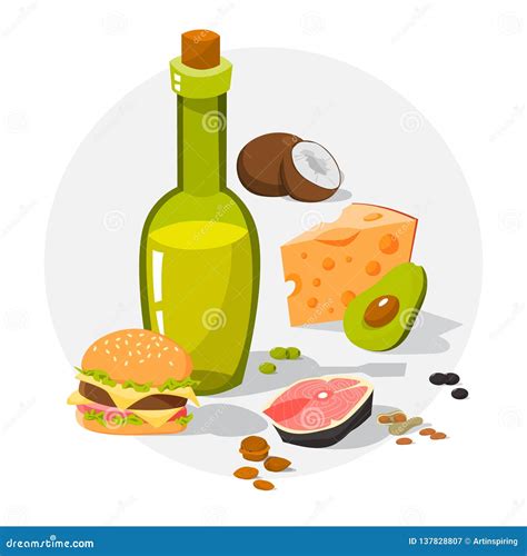 Fat Food. Cheese and Junk Food, Avocado Stock Vector - Illustration of corner, health: 137828807