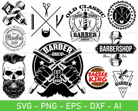 Scrapbooking Papercraft Paper, Party & Kids barber shop svg silhouette logo hair stylist instant ...