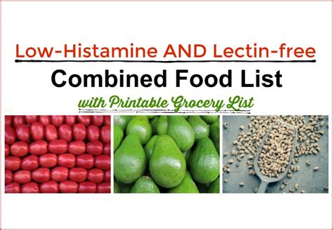 Low-Histamine AND Lectin-free Combined Food List (Grocery List with Printable!) + latte recipe ...