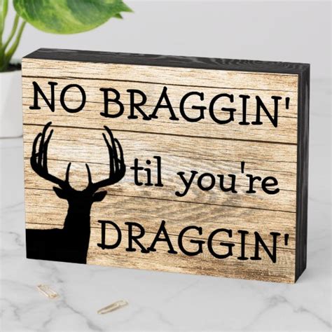 Funny Deer Hunting Wooden Box Sign | Zazzle.com