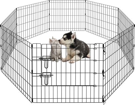 PEEKABOO Dog Pen Pet Playpen Dog Fence Indoor Foldable Metal Wire ...