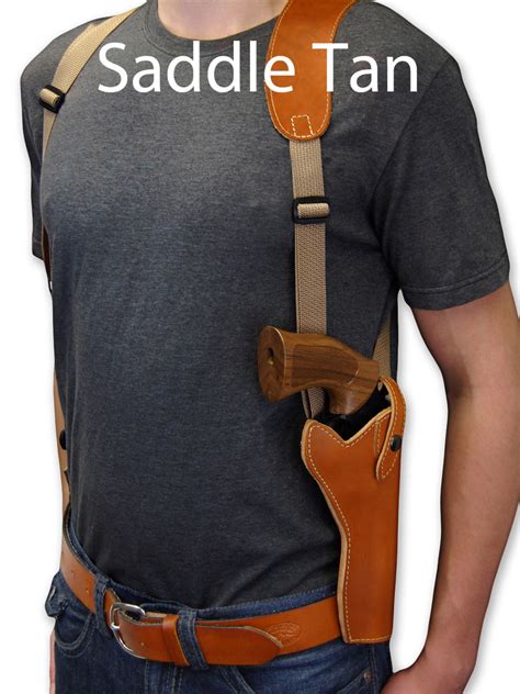 Leather Vertical Shoulder Holster for 6" Revolvers - Barsony Holsters