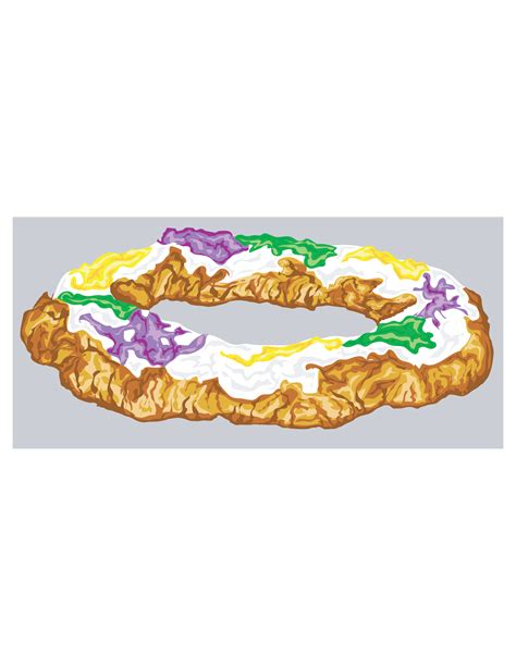 Mardi Gras King Cake - New Orleans Free Vector Clip Art