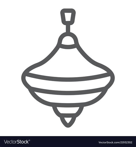 Humming top line icon toy and play Royalty Free Vector Image