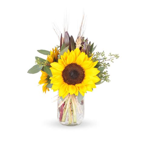 Wagon Wheel - 3 Mason Jar Bouquet – Sunflowerguy.com