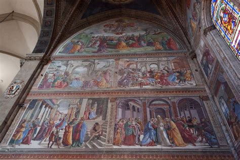 Medieval Frescoes Basilica Of Santa Maria Novella - Florence Stock Image - Image of marble, icon ...