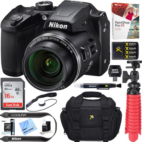 Nikon COOLPIX B500 16MP 40x Zoom Wi-Fi Digital Camera (Black) 16GB 12 ...