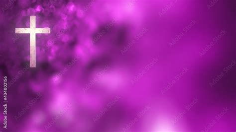 Christian Cross on liturgical purple Horizontal copy space background ...