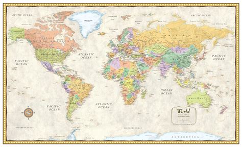 RMC World Classic Map, Image Hi Res | World map poster, Large world map ...