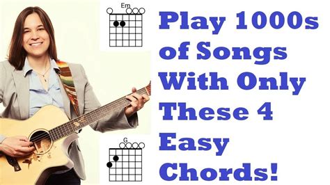 Easiest Beginner Guitar Chords - First 4 Chords You NEED To Learn - YouTube | Easy guitar songs ...