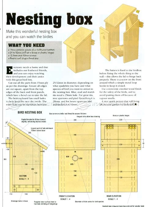 Bird Nesting Box Plans • WoodArchivist