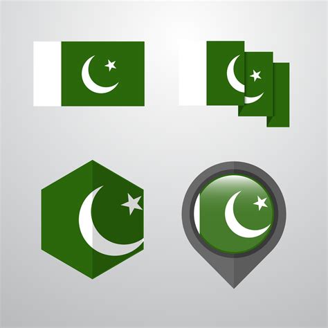 Pakistan flag design set vector 14211594 Vector Art at Vecteezy