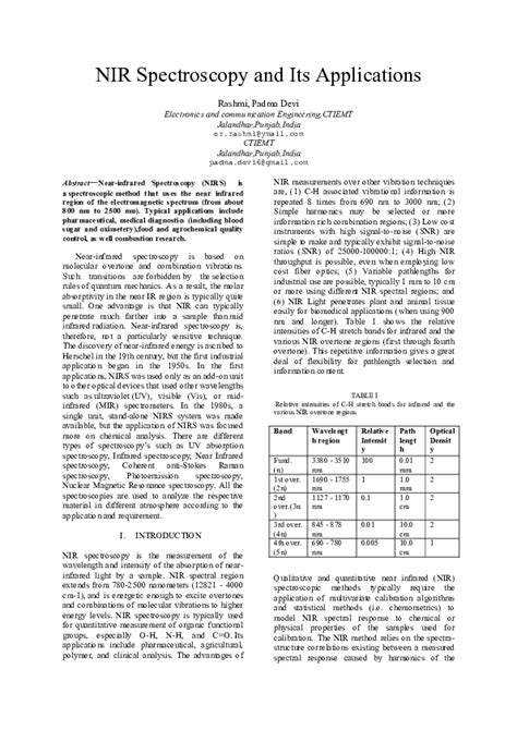 (PDF) NIR Spectroscopy and Its Applications | Rashmi Arora - Academia.edu