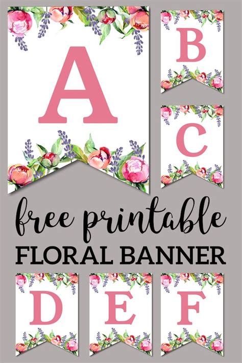 Floral Free Printable Alphabet Letters Banner - Paper Trail Design ...