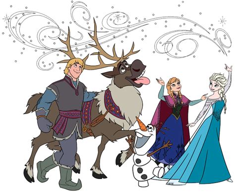 Clip art of Anna, Elsa, Olaf, Kristoff and Sven #frozen | Kid movies ...