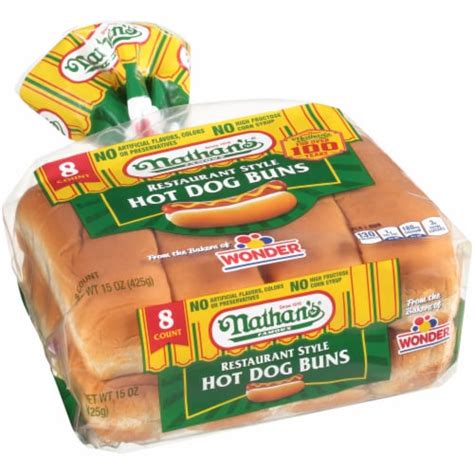 Nathan's® Famous Restaurant Style Hot Dog Buns, 8 ct / 15 oz - Kroger