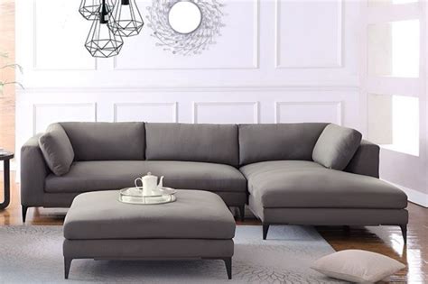 AMELIE Fabric Sectional Sofa with Ottoman (Dark Grey)-iFurniture-The ...