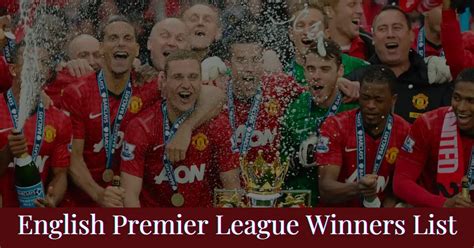 English Premier League Winners List From 1992 To 2024