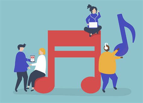 Characters of people listening to music illustration - Download Free Vectors, Clipart Graphics ...