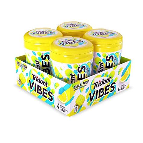 Trident Vibes Ooh La Lemon Sugar Free Chewing Gum - 4 Bottles (160 Pieces Total) | Pricepulse