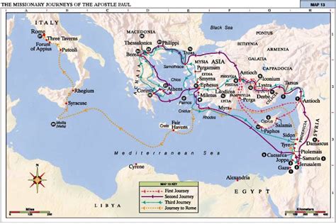 Guía de los viajes de san Pablo según el mapa de hoy - Primeros Cristianos