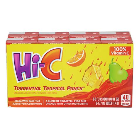 Hi-C Torrential Tropical Punch 6 oz Boxes - Shop Juice at H-E-B