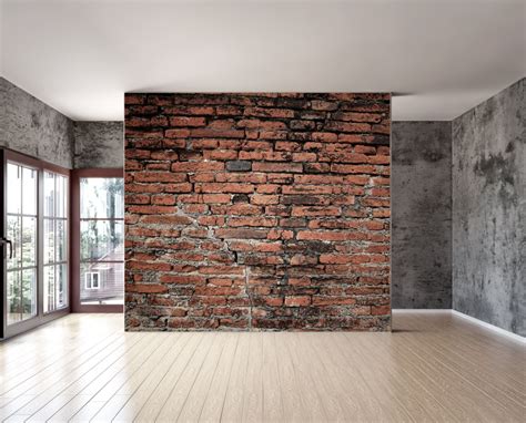 Items similar to Old brick wall mural, Repositionable peel and stick material with adhesive back ...