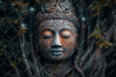 Premium AI Image | Sculpture of Buddha The religion of BuddhismSculpture in the forest Nice ...