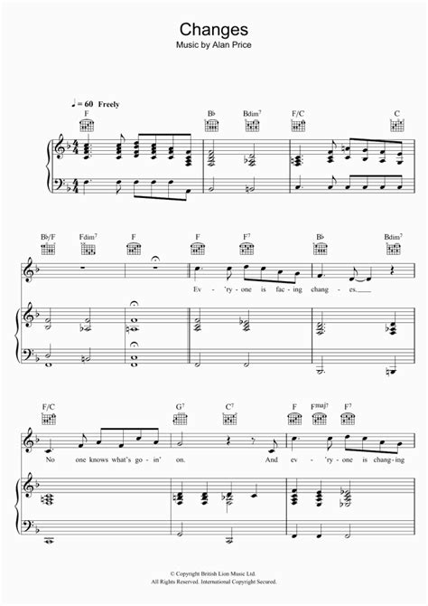 Changes Piano Sheet Music | OnlinePianist