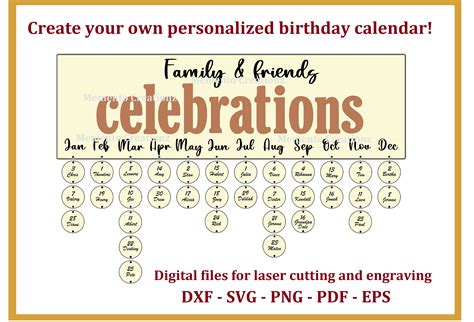 Personalized Birthday Calendar Graphic by MementoCreationz · Creative Fabrica