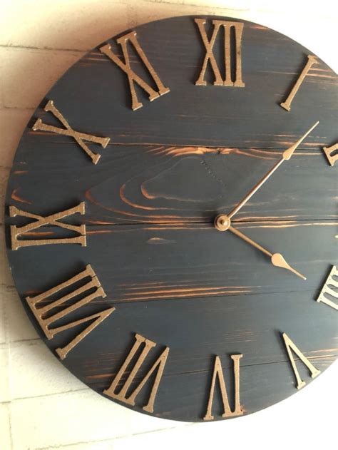 30 Dark Blue Wall Clock Rustic Wall Clock Modern - Etsy