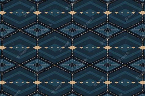 Premium Vector | Seamless navy blue geometric patterned wallpaper vector