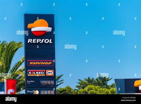 Repsol self service gas station in southern Portugal Stock Photo - Alamy