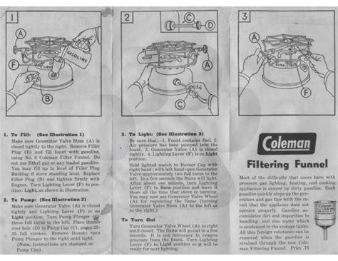 Coleman Stove Instructions | BernieDawg Stove Lab