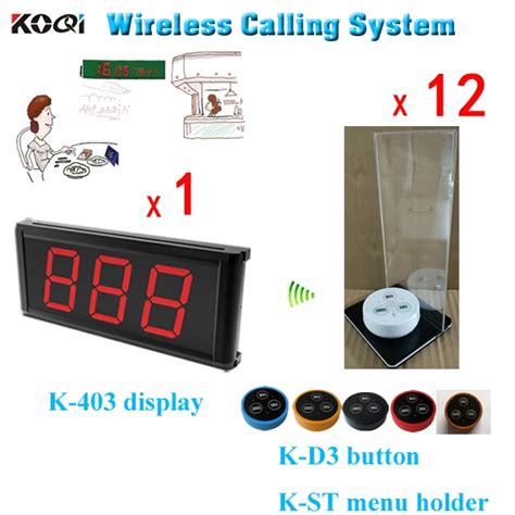 Wireless Calling Bell System Best Price Service Waiter Calling Bell Wireless Paging K 403+K D3 ...