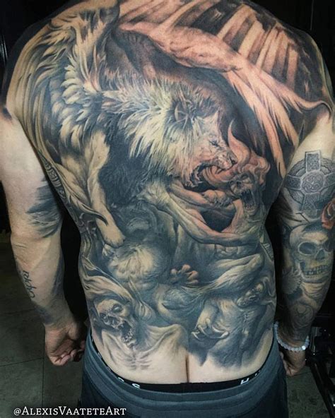 The Lion of Judah Full Back Tattoo | Best tattoo design ideas