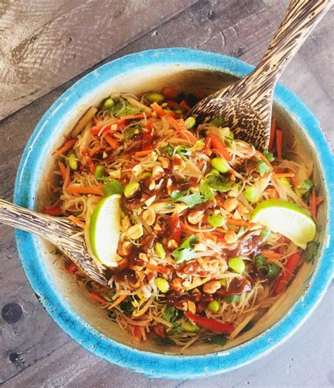 Asian Rice Noodle Salad with Peanut Dressing - Cooks Well With Others