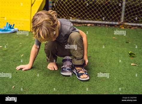 children's orthopedic shoes on the boy's feet Stock Photo - Alamy